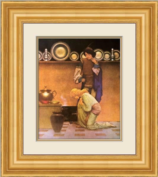 Maxfield Parrish Lady Violetta and the Knave Custom Framed Print: Maxfield Parrish Lady Violetta and the Knave Custom Framed Print This beautiful custom framed print features Maxfield Parrish's artwork 'Lady Violetta and the Knave'. Created using offset lithography,
