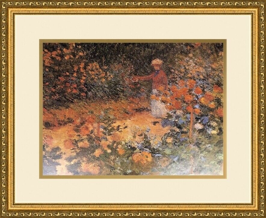 Claude Monet Garden Custom Framed Print 17x21 Inches Impressionism: Claude Monet Garden Custom Framed Print 17x21 Inches Impressionism This beautiful custom gallery framed print of Claude Monet's 'Garden' features a stunning offset lithograph on paper. The print is ho