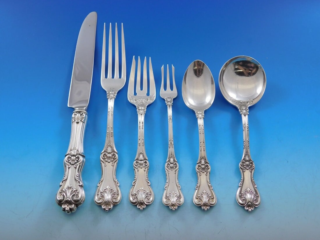 Federal Cotillion Sterling Silver Flatware Set 77 Pieces Service for 12 by Frank Smith: Federal Cotillion Sterling Silver Flatware Set 77 Pieces Service for 12 by Frank Smith Enhance your dining experience with the Federal Cotillion Sterling Silver Flatware Set by Frank Smith, featuring