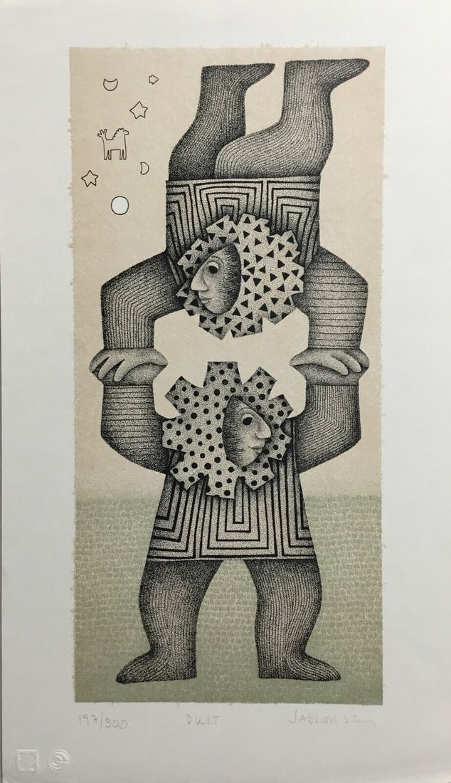 Carol Jablonsky Duet Pencil Signed Numbered Lithograph Art Print Limited Edition: Carol Jablonsky Duet Pencil Signed Numbered Lithograph Art Print Limited Edition Artist: Carol Jablonsky. Signed by the artist, this limited edition lithograph titled 'Duet' is pencil signed and numbe