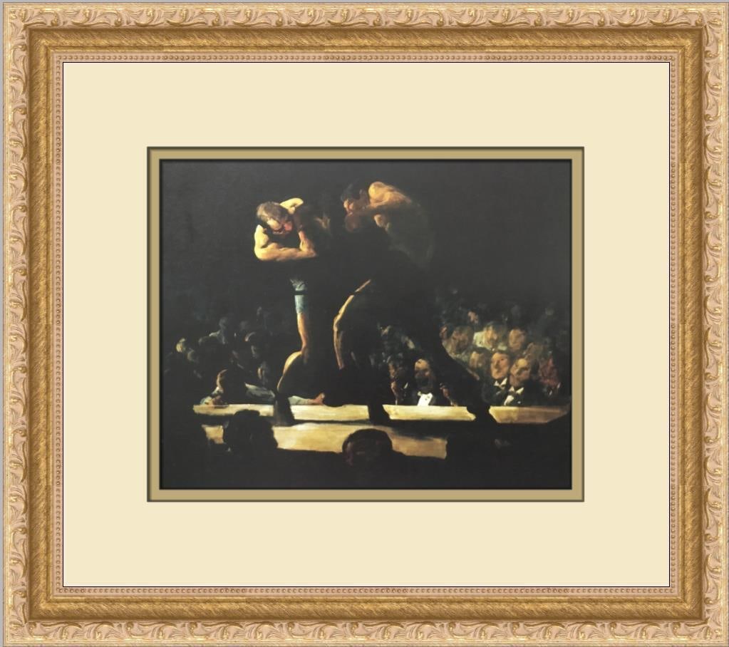 George Wesley Bellows Club Night Custom Framed Print: George Wesley Bellows Club Night Custom Framed Print This custom framed print titled 'Club Night' by George Wesley Bellows showcases a realism style depicting boxing figures. Produced in the United St