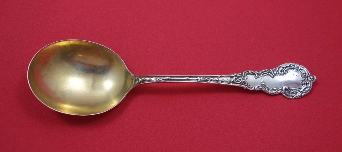 Frank Smith Colbert Sterling Silver Gumbo Soup Spoon Gold Washed 6.875in: Frank Smith Colbert Sterling Silver Gumbo Soup Spoon Gold Washed 6.875in This exquisite Colbert pattern gumbo soup spoon by Frank Smith is made of sterling silver with a gold wash finish. Measuring 6.