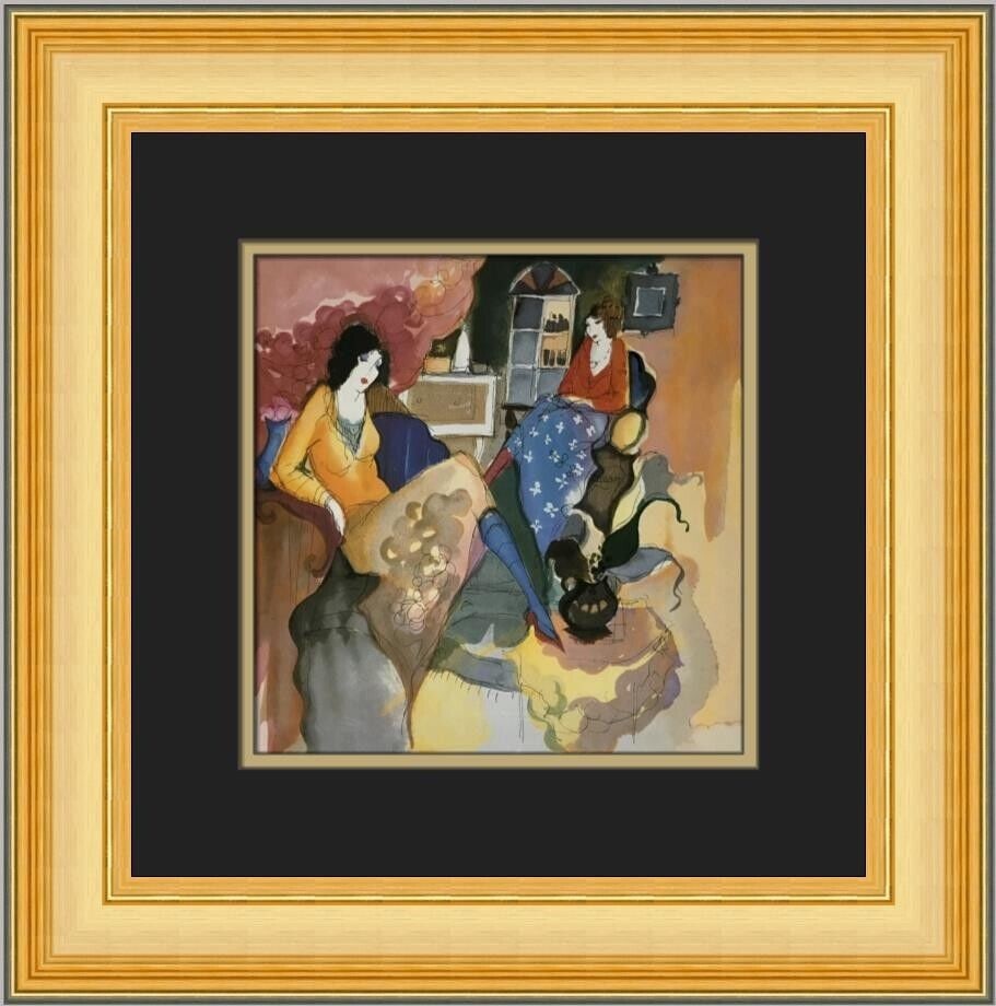 Itzchak Tarkay Le Salon III Framed Print 16x16 in Contemporary Art: Itzchak Tarkay Le Salon III Framed Print 16x16 in Contemporary Art This custom framed print titled 'Le Salon III' by Itzchak Tarkay is a striking piece of contemporary art produced in 1979. The medium