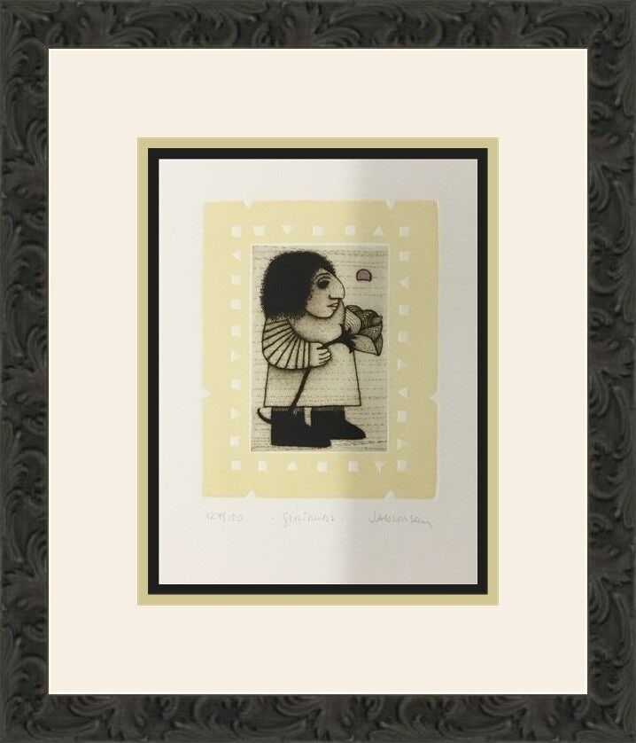 Carol Jablonsky Signed Limited Edition Lithograph Gertrude Custom Framed 1981: Carol Jablonsky Signed Limited Edition Lithograph Gertrude Custom Framed 1981 This is a limited edition pencil signed lithograph titled 'Gertrude' by artist Carol Jablonsky, produced in 1981. The artw