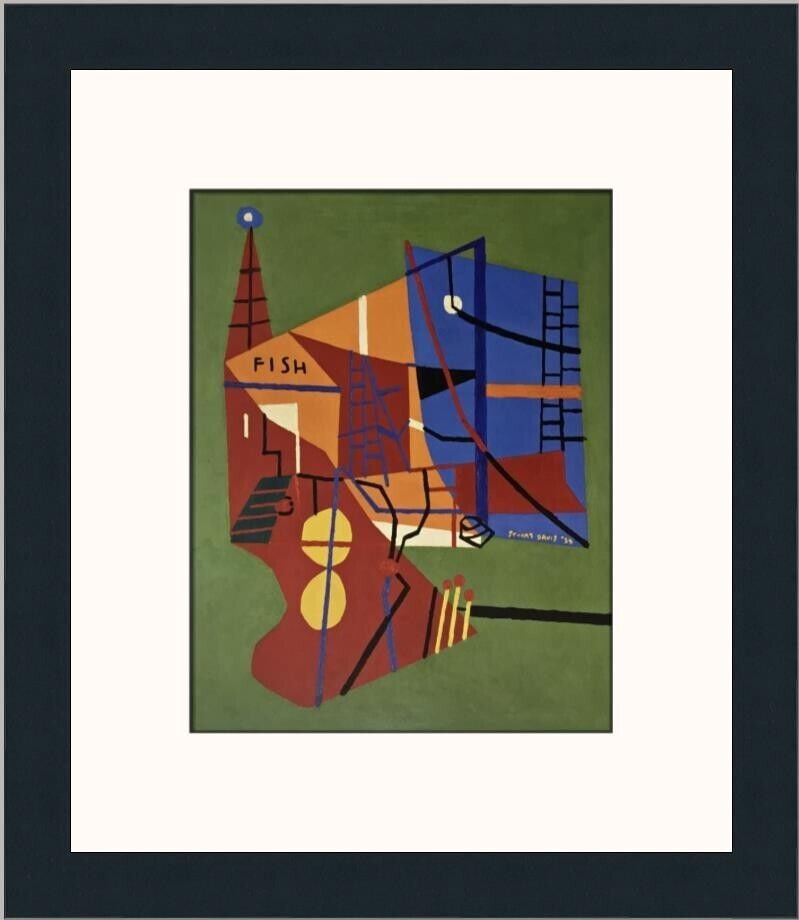 Stuart Davis Shapes of Landscape Space Framed Print 14x13 in: Stuart Davis Shapes of Landscape Space Framed Print 14x13 in This custom framed print titled 'Shapes of Landscape Space' by artist Stuart Davis features a medium size of 14 inches by 13 inches. The pi