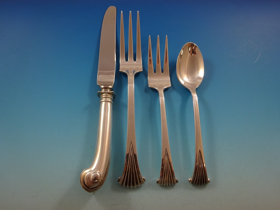 Onslow Sterling Silver Flatware Set for 8 - 37 Pieces with Serving Utensils: Onslow Sterling Silver Flatware Set for 8 - 37 Pieces with Serving Utensils This Onslow by Tuttle Sterling Silver Flatware Set is designed for 8 service and includes 37 finely crafted pieces. The set