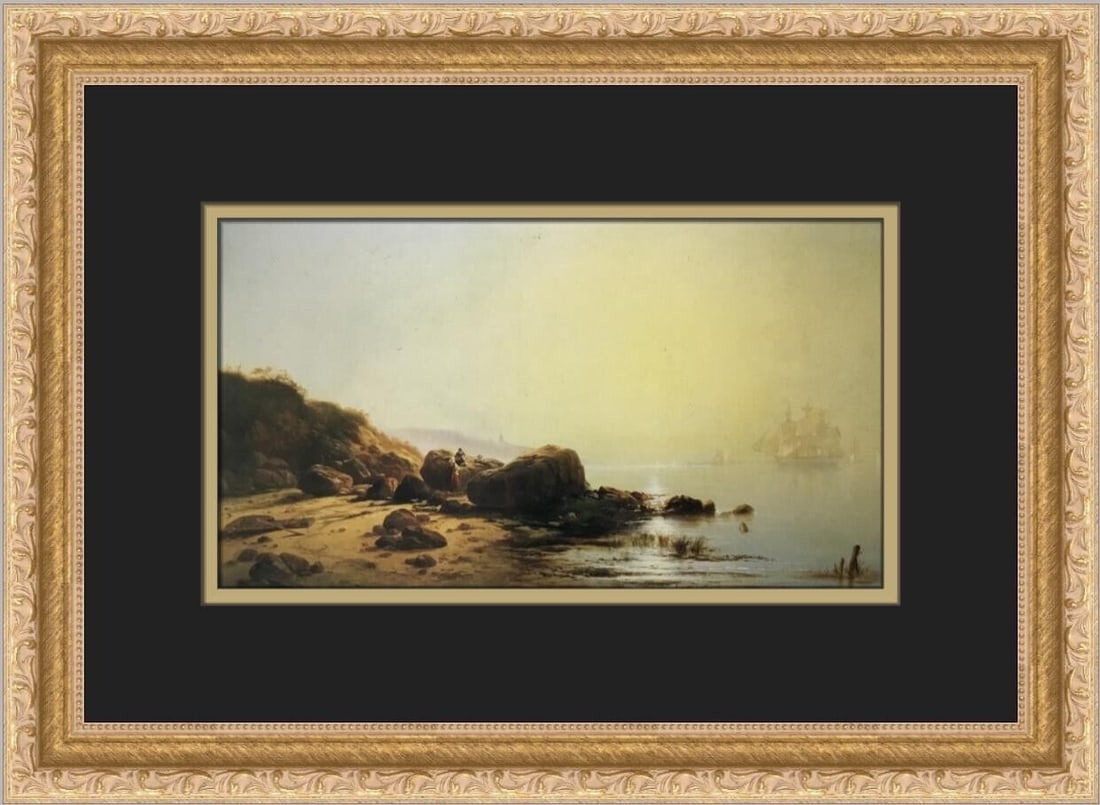 Edward Moran A Foggy Evening at Gowanus Custom Framed Print: Edward Moran A Foggy Evening at Gowanus Custom Framed Print This custom framed print titled 'A Foggy Evening at Gowanus' by Edward Moran showcases a beautiful landscape scene. Measuring 16 inches in l