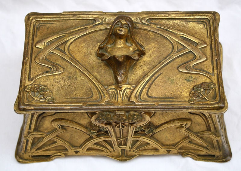 19th Century Art Nouveau French Bronze Box By Cuenardeau Auction