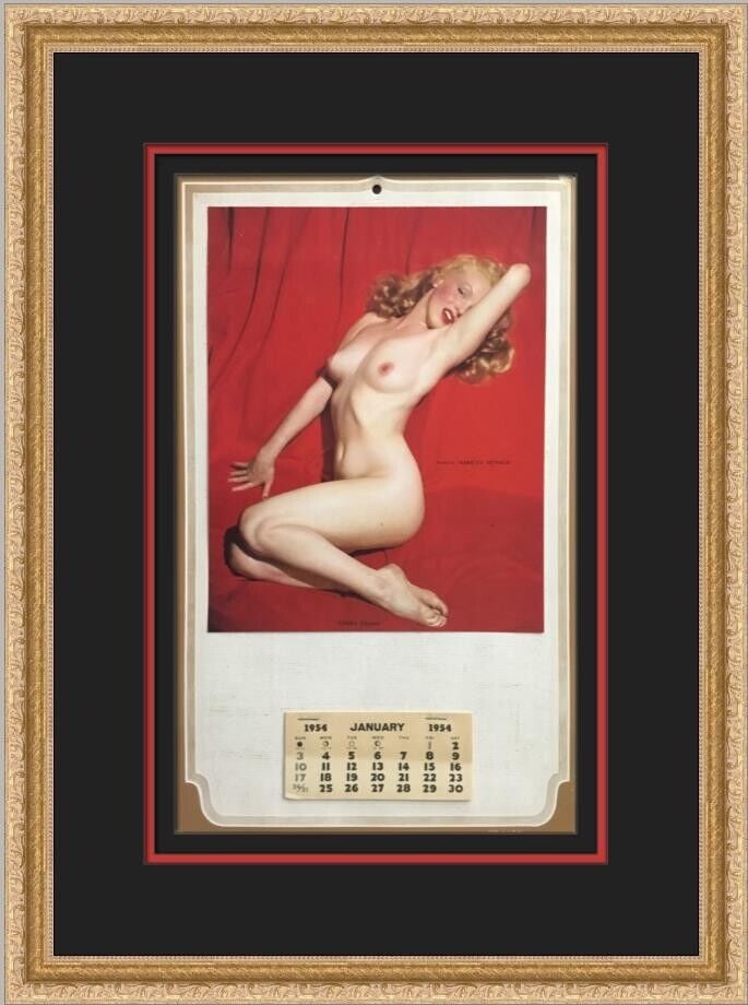 Marilyn Monroe Golden Dreams Original 1954 Calendar Custom Framed 22x16: Marilyn Monroe Golden Dreams Original 1954 Calendar Custom Framed 22x16 Original Marilyn Monroe 1954 Calendar, titled 'Golden Dreams', featuring nudes. The calendar is intact and measures 16 inches by