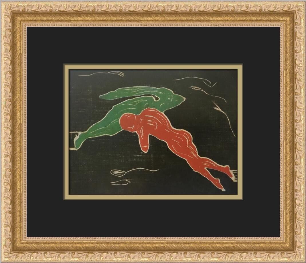 Edvard Munch Meeting in Infiniti Custom Framed Art Print 14in x 12in Expressionism: Edvard Munch Meeting in Infiniti Custom Framed Art Print 14in x 12in Expressionism This custom framed print features Edvard Munch's 'Meeting in Infiniti', showcasing a landscape orientation and highli