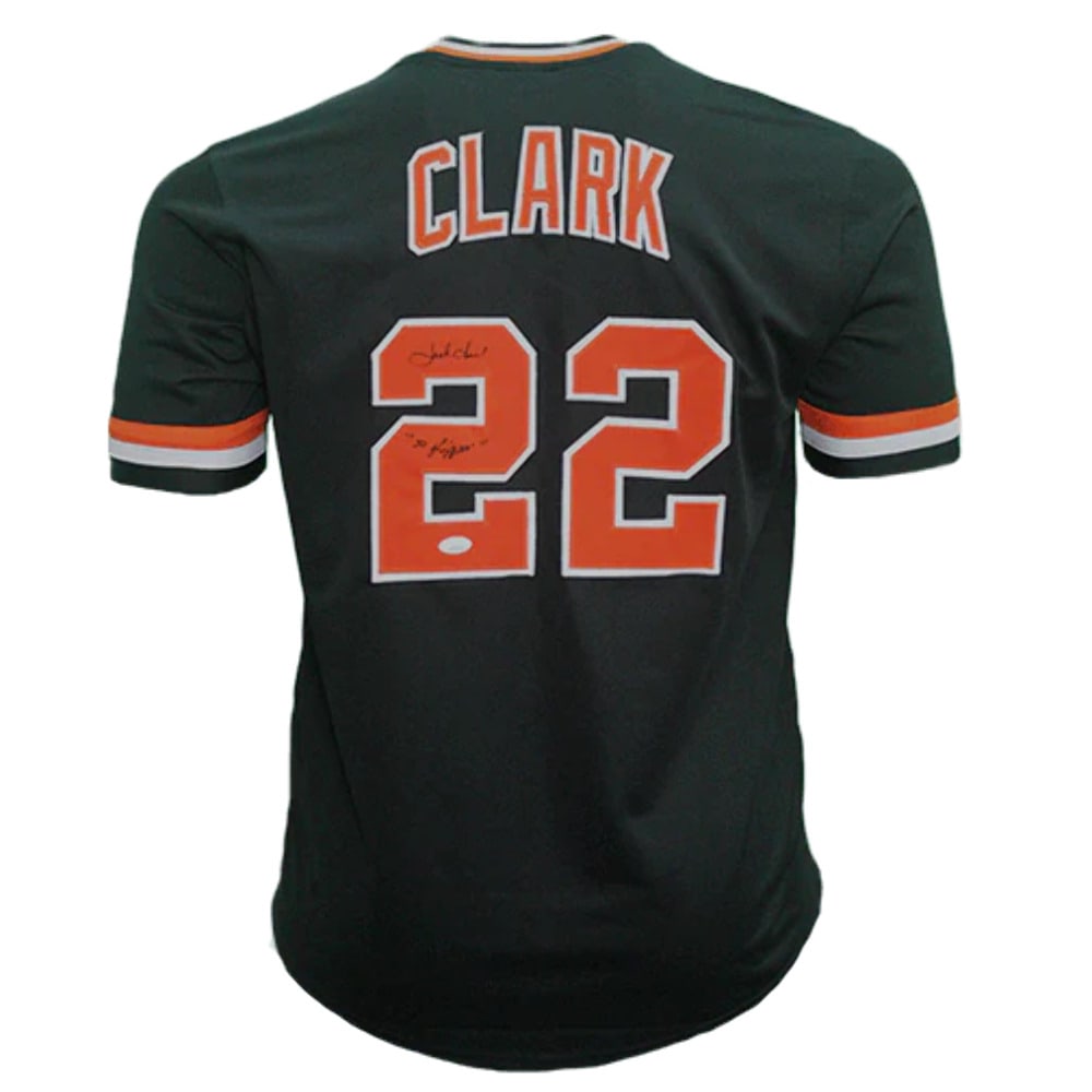 Jack Clark Autographed San Francisco Baseball Jersey Black XL with Inscription: Jack Clark Autographed San Francisco Baseball Jersey Black XL with Inscription Jack Clark autographed San Francisco Pro Style baseball jersey in black, featuring the inscription "The Ripper". This ori