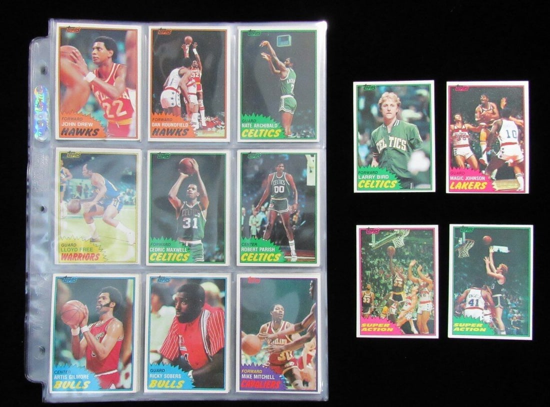 1981-82 Topps Basketball Complete Set with Larry Bird and Magic Johnson: 1981-82 Topps Basketball Complete Set with Larry Bird and Magic Johnson This is a complete set of 1981-82 Topps Basketball cards, featuring a total of 198 cards including iconic players like Larry Bir