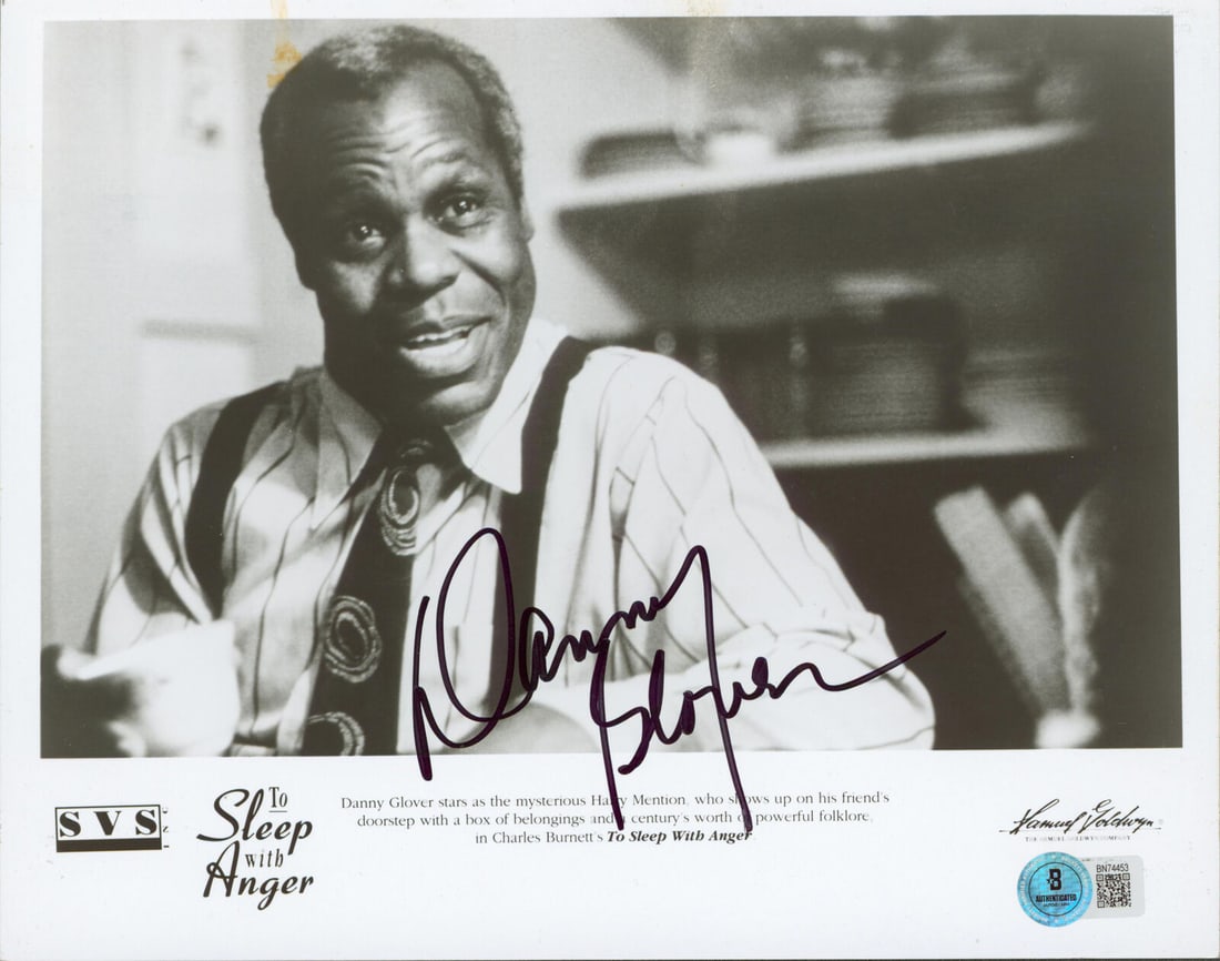 Danny Glover Signed 8x10 Photo from Sleep with Anger, Beckett Authenticated: Danny Glover Signed 8x10 Photo from Sleep with Anger, Beckett Authenticated This original 8x10 photograph features Danny Glover, signed and authenticated by Beckett. Perfect for collectors of movie me