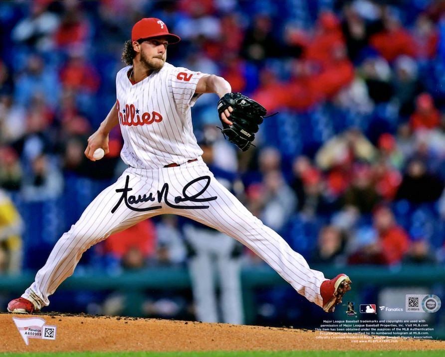 Aaron Nola Signed/Autographed 8x10 Photo Philadelphia Phillies Fanatics 190302: Aaron Nola Signed/Autographed 8x10 Photo Philadelphia Phillies Fanatics 190302 Original/Reprint: Original Product: Photo Sport: Baseball League: MLB Pre-Owned While the lot images are representative o