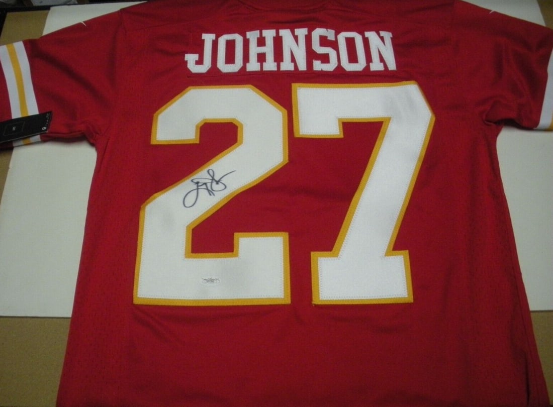 Larry Johnson Kansas City Chiefs Signed Nike Jersey: Larry Johnson Kansas City Chiefs Signed Nike Jersey This original, officially licensed Nike jersey features the autograph of NFL star Larry Johnson. Perfect for collectors and football enthusiasts. Sp