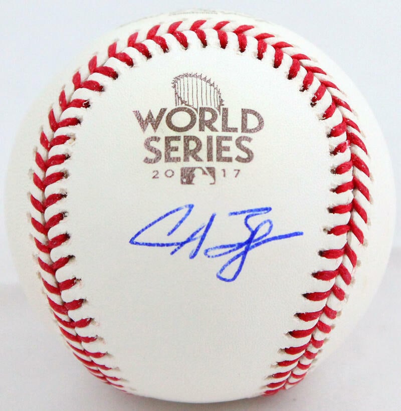 Alex Bregman Autographed 2017 World Series Baseball: Alex Bregman Autographed 2017 World Series Baseball This is an original Rawlings OML baseball autographed by Alex Bregman from the 2017 World Series. It comes with Beckett Authentication Services (BAS