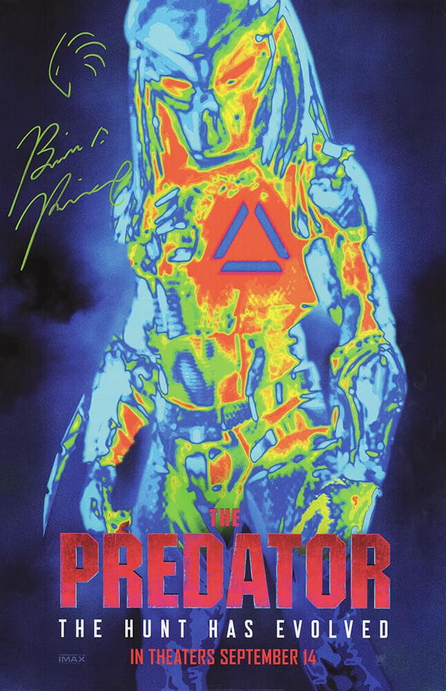 Brian Prince Jr Signed The Predator Movie Poster 11x17: Brian Prince Jr Signed The Predator Movie Poster 11x17 This original 11x17 movie poster for The Predator features the signature of Brian Prince Jr. The autograph is authenticated by a generic certific