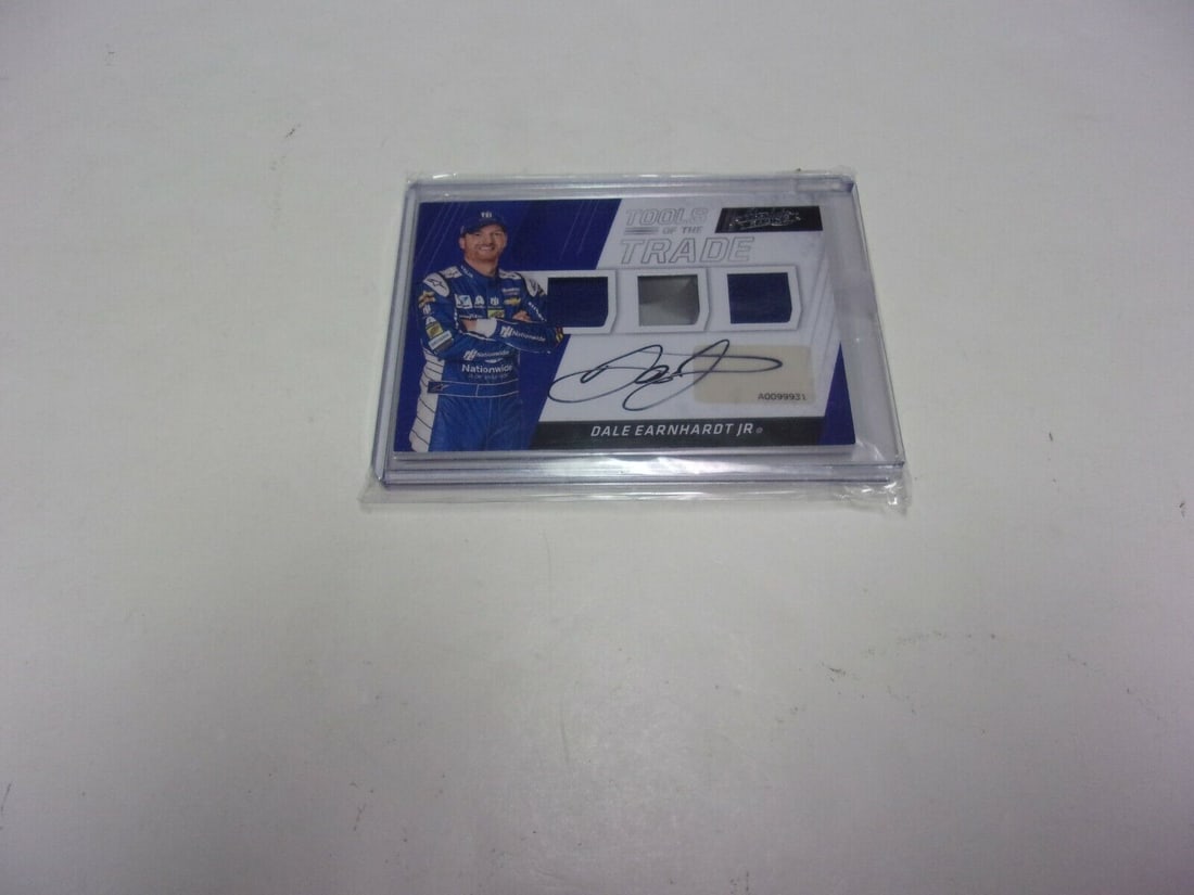 Dale Earnhardt Jr 17 Absolute TOTT Race Used Triple Auto Relic Signed Card: Dale Earnhardt Jr 17 Absolute TOTT Race Used Triple Auto Relic Signed Card This is a Dale Earnhardt Jr. signed card featuring triple auto relics, showcasing memorabilia from the racing legend. It is a
