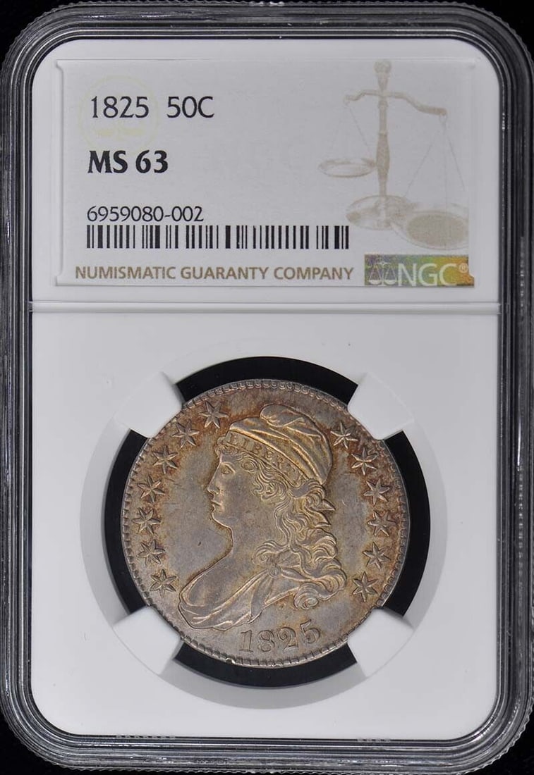 1825 Capped Bust Half Dollar Coin Ngc Ms63 Uncirculated Philadelphia