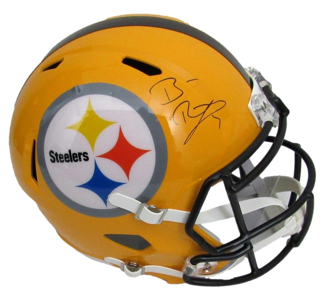 Ben Roethlisberger Signed Full Size Speed Gold Replica Helmet Steelers Fanatics: Ben Roethlisberger Signed Full Size Speed Gold Replica Helmet Steelers Fanatics Sport: Football Product: Helmet Original/Reprint: Original Team: Pittsburgh Steelers Autograph Authentication: Fanatics 