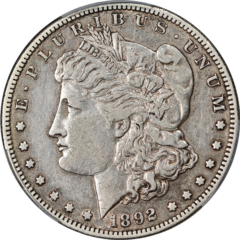 1892-S Morgan Silver Dollar PCGS VF35: 1892-S Morgan Silver Dollar PCGS VF35 This 1892-S Morgan Silver Dollar features a grade of VF35 and is certified by PCGS. Minted in San Francisco, this coin is composed of silver and has been circulat