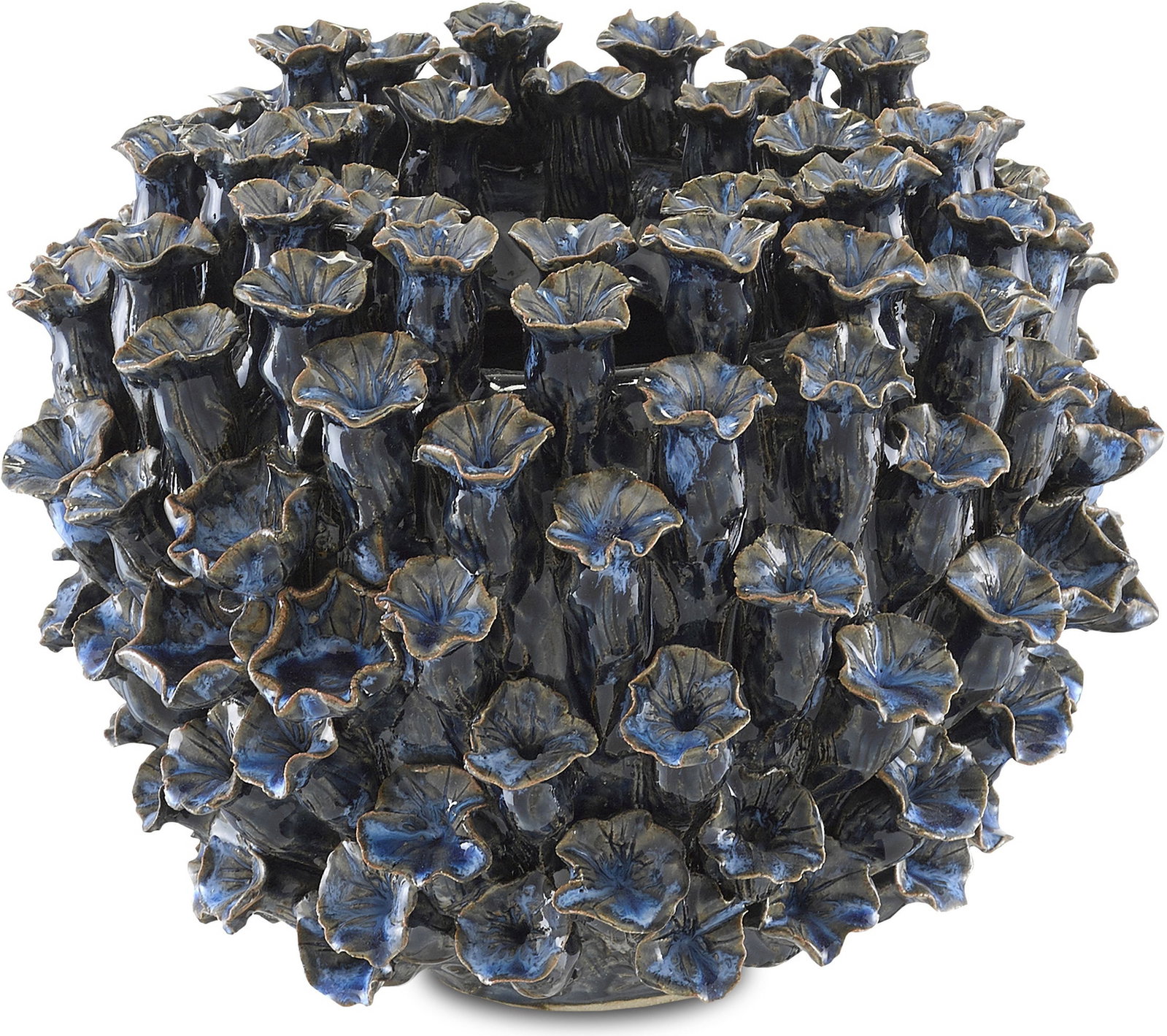 Manitapi Small Blue Vase: Manitapi Small Blue Vase Our Manitapi Small Blue Vase Is Made By A Group Of Women Who Live At The Border Of Burma And Thailand. Made From Black Terracotta, This Incredible Hand-Thrown, Dark Blue Vase 