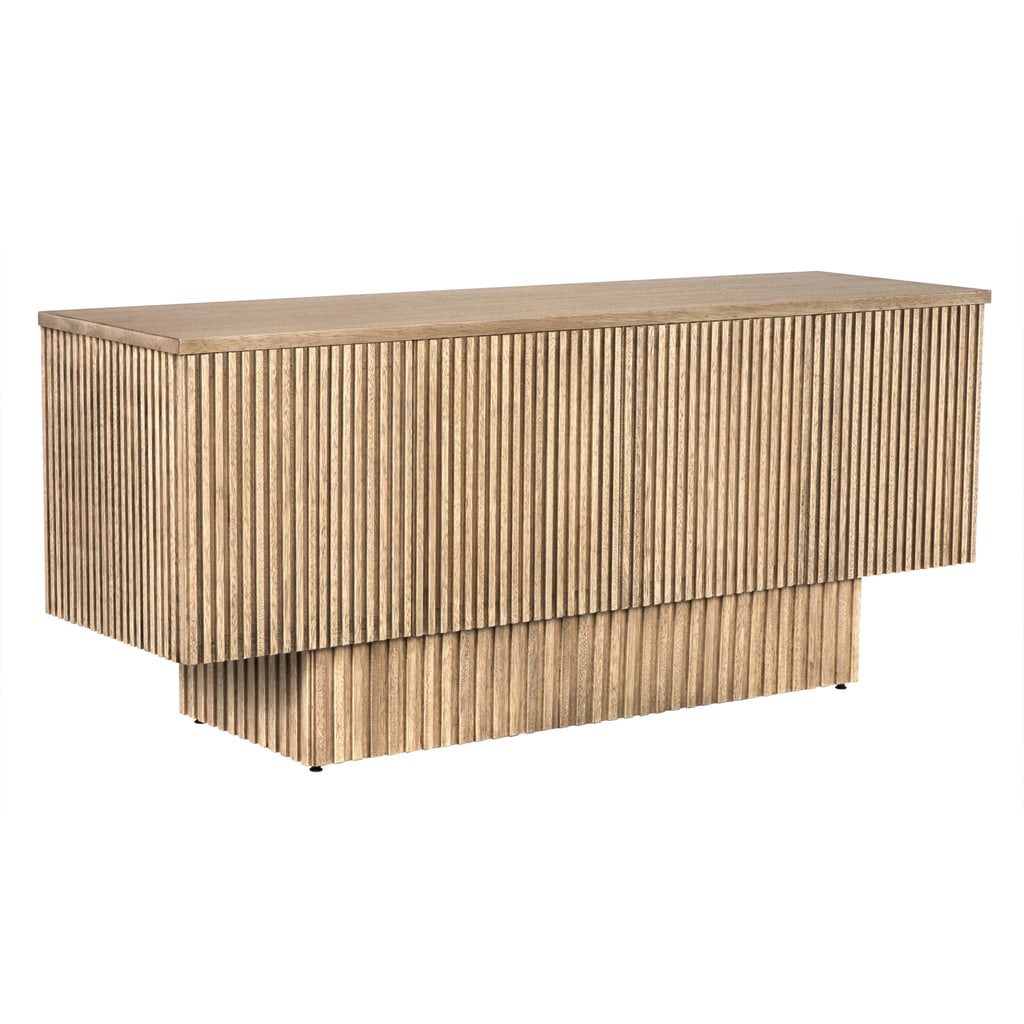 Mr. Smith Sideboard In Washed Walnut: Mr. Smith Sideboard In Washed Walnut Crafted with precision, this sideboard boasts dimensions of 77.5 inches in width, 22 inches in depth, and 33.5 inches in height, offering ample storage space witho