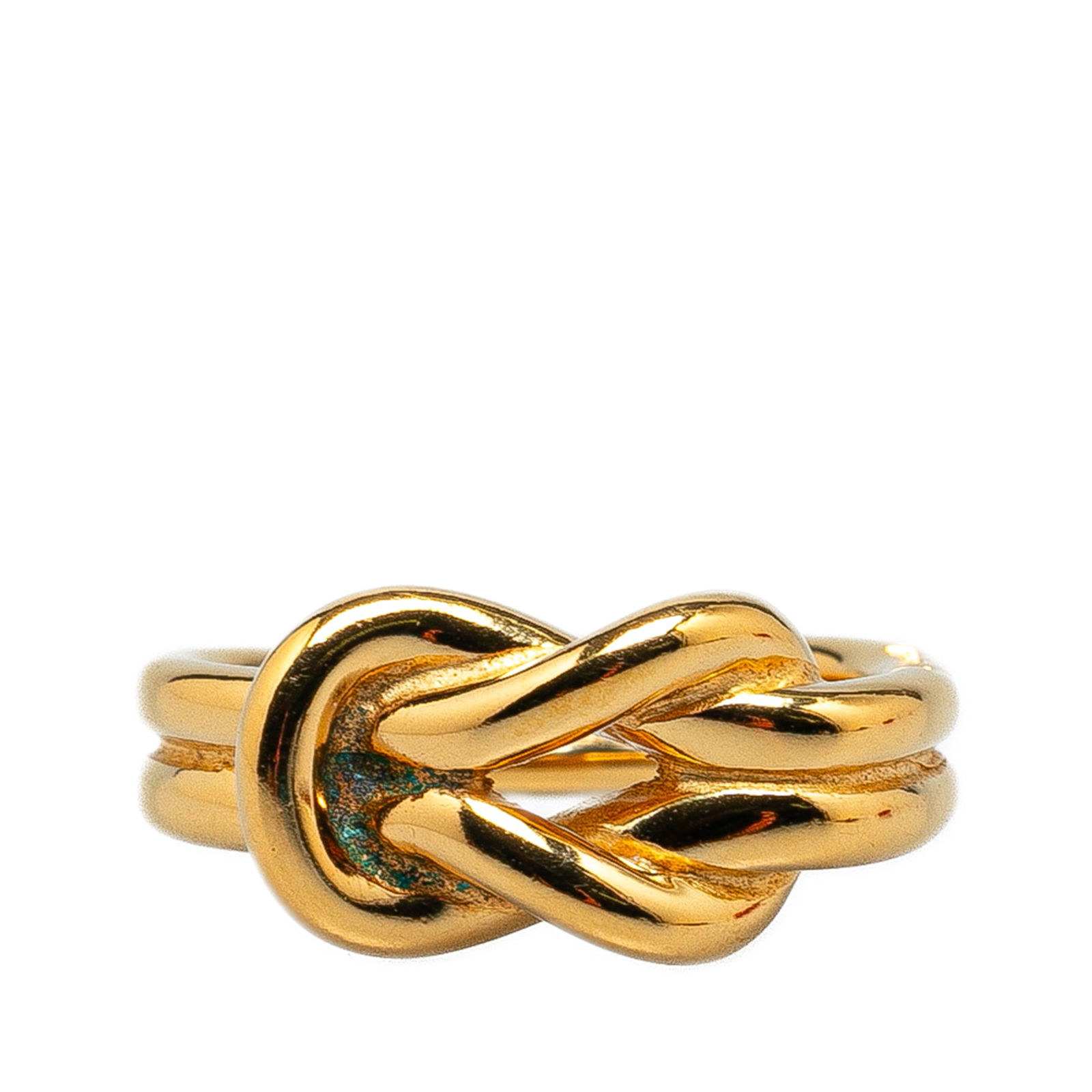 Hermes Atame Scarf Ring Gold Plated Metal Accessory France: Hermes Atame Scarf Ring Gold Plated Metal Accessory France This Hermes Atame Scarf Ring features a gold plated metal body, showcasing a unique knot design. Originating from France, this accessory meas