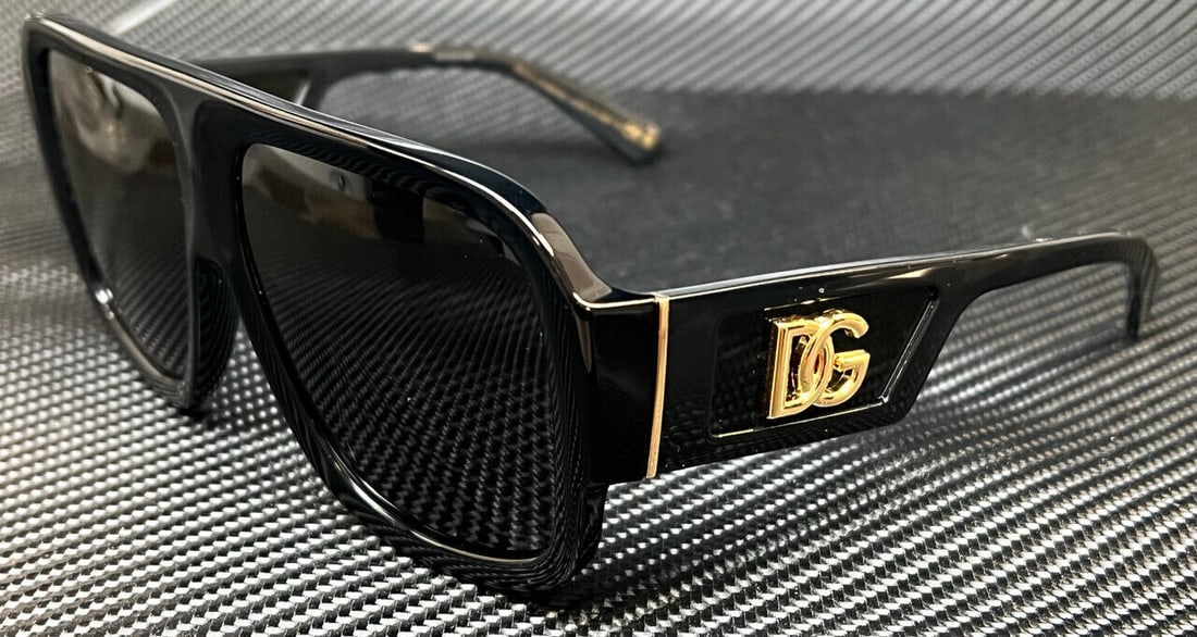 DOLCE & GABBANA DG4401 Black Gray Square Sunglasses 58mm: DOLCE & GABBANA DG4401 Black Gray Square Sunglasses 58mm These DOLCE & GABBANA DG4401 sunglasses feature a stylish square design in a classic black frame made of acetate. The lenses are gray, providin