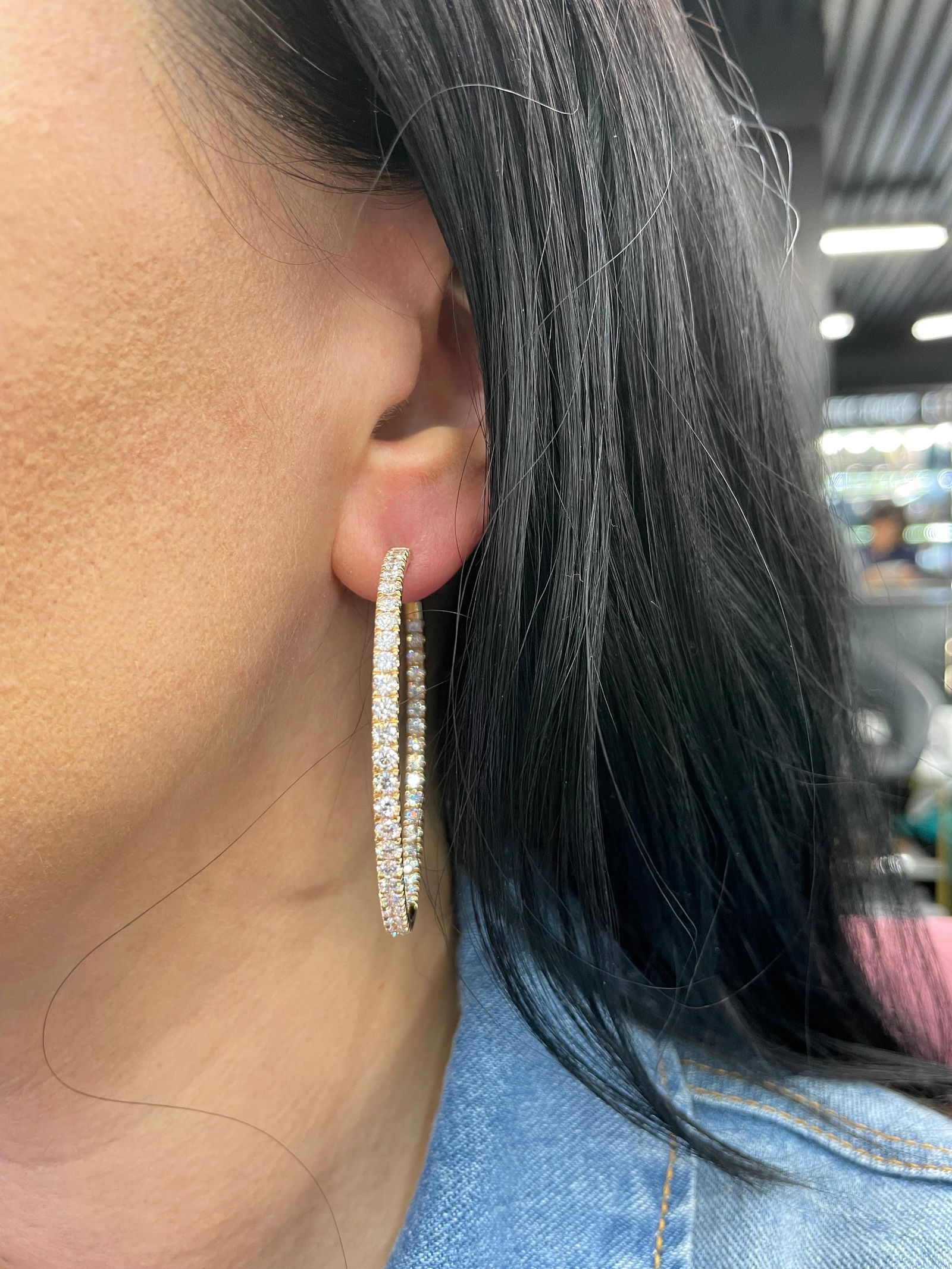 Contemporary Italian Large Hoop Earrings in 18K Yellow Gold, 5.70 Carats, 2 Inches Diameter: Contemporary Italian Large Hoop Earrings in 18K Yellow Gold, 5.70 Carats, 2 Inches Diameter Beautiful contemporary large hoop earrings created by Crivelli, crafted in 18k yellow gold. These earrings w