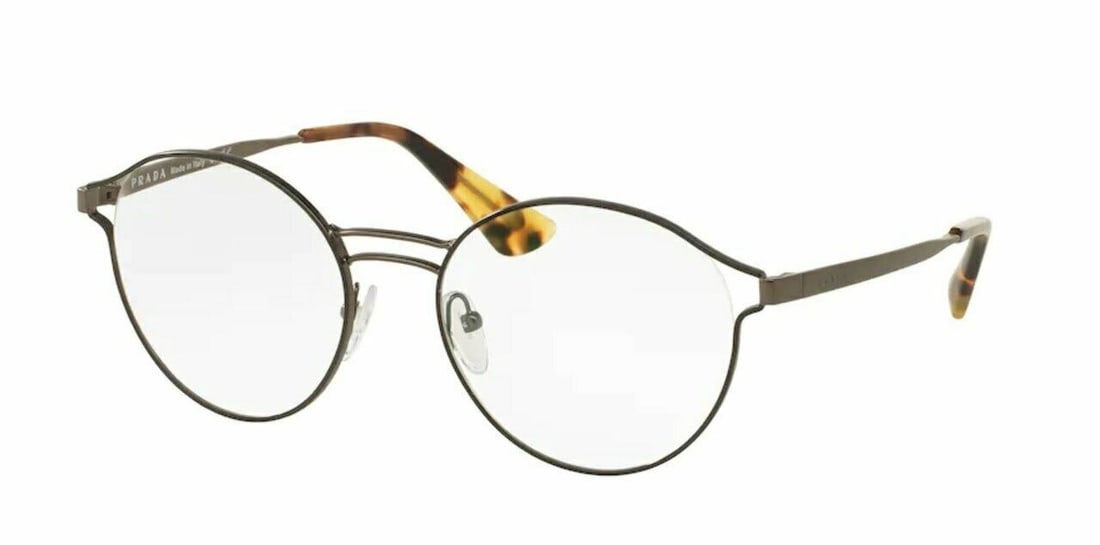 PRADA PR 62TV Black Round Eyeglasses for Women, 50 mm Frame: PRADA PR 62TV Black Round Eyeglasses for Women, 50 mm Frame Stylish PRADA PR 62TV eyeglasses designed for women featuring a black round frame. Ideal for everyday wear with a modern touch. Specificatio