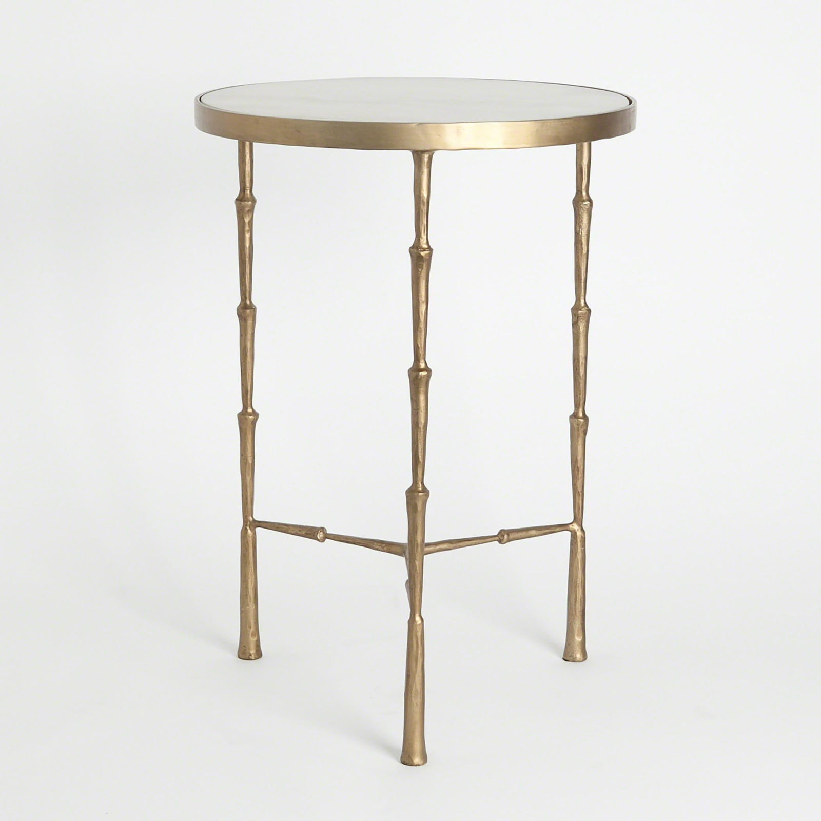 Spike Accent Table In Antique Brass With White Marble: Spike Accent Table In Antique Brass With White Marble A new addition to the Spike Collection, the gold-finished accent table has a white marble top. Item Dimensions: Height: 24.0 Width: 17.00 Depth: 1