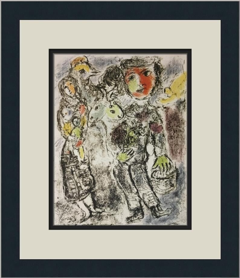 Marc Chagall Peasants Custom Framed Print 16x14 Inches Modernism Art: Marc Chagall Peasants Custom Framed Print 16x14 Inches Modernism Art This custom framed print titled 'Peasants' by Marc Chagall is a stunning representation of modernism art. Created in 1993, this pie