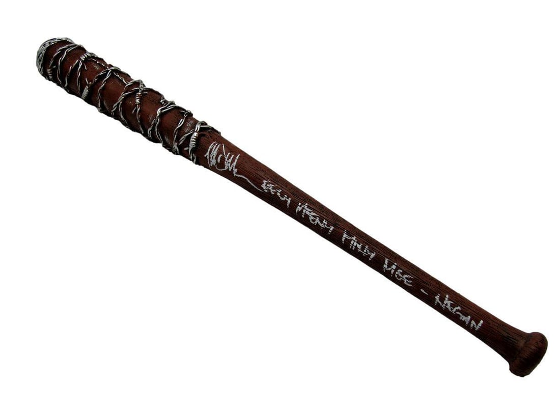 Jeffrey Dean Morgan Signed Negan Lucille Replica Bat The Walking Dead JSA Certified: Jeffrey Dean Morgan Signed Negan Lucille Replica Bat The Walking Dead JSA Certified This is an original signed replica bat of Negan's Lucille from "The Walking Dead," autographed by Jeffrey Dean Morga