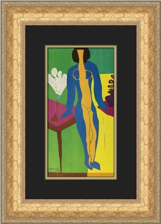 Henri Matisse Zuma Custom Framed Print 1974 Expressionism 19x15 in: Henri Matisse Zuma Custom Framed Print 1974 Expressionism 19x15 in This custom framed print features the artwork "Zuma" by Henri Matisse, a notable piece from 1974. The print is framed in a 2.5 in gol