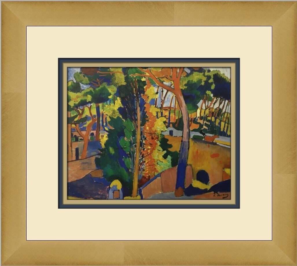 Andre Derain Bridge Over The Riou Custom Framed Print 14x12 in: Andre Derain Bridge Over The Riou Custom Framed Print 14x12 in This custom framed print features the artwork 'Bridge Over The Riou' by Andre Derain, created in 1990. The piece is a medium-sized, open