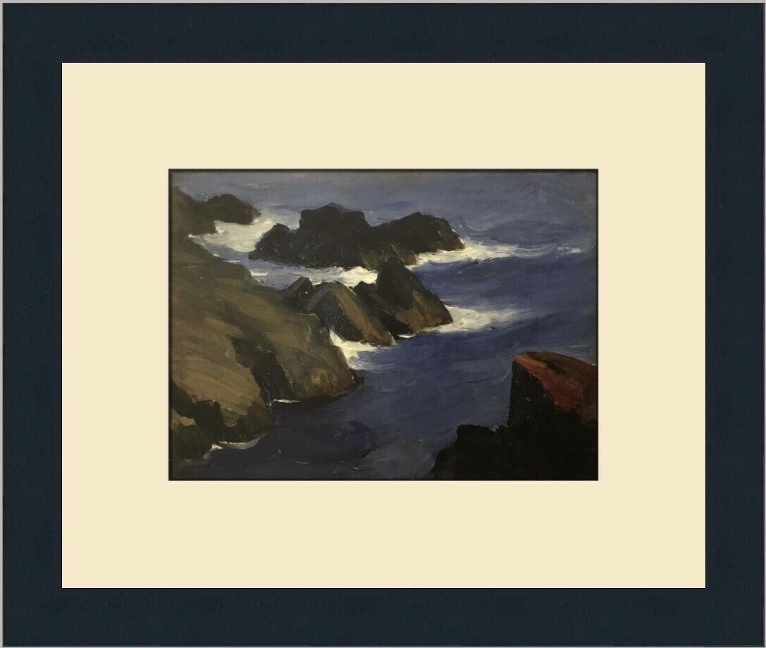 Edward Hopper A Rocky Sea Shore Framed Print 12x14 inches: Edward Hopper A Rocky Sea Shore Framed Print 12x14 inches Edward Hopper A Rocky Sea Shore Custom Framed Print. This medium-sized print features the iconic artwork by Edward Hopper, titled 'A Rocky Sea
