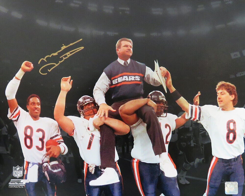 Mike Ditka Signed Chicago Bears Super Bowl XX Photo 16x20: Mike Ditka Signed Chicago Bears Super Bowl XX Photo 16x20 This original 16x20 photo features Mike Ditka, the legendary coach and player of the Chicago Bears, signed by him. It captures a memorable mom