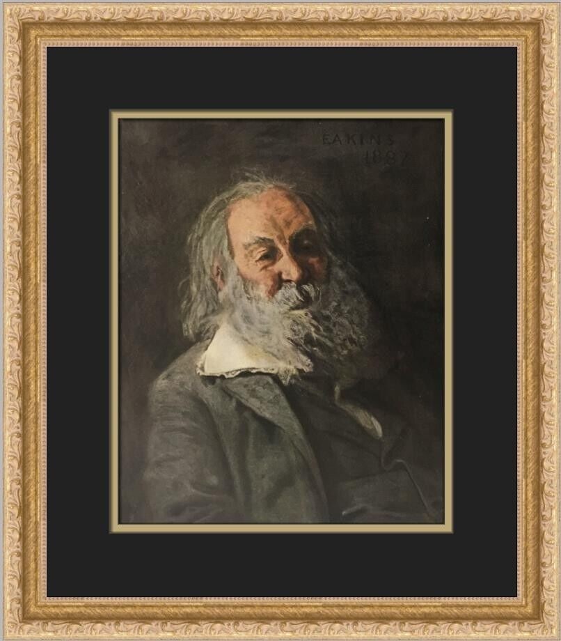 Thomas Eakins Walt Whitman Framed Print 1957 Art: Thomas Eakins Walt Whitman Framed Print 1957 Art This custom framed offset lithograph print by Thomas Eakins features the iconic subject of Walt Whitman. The piece, produced in 1957, showcases a portr