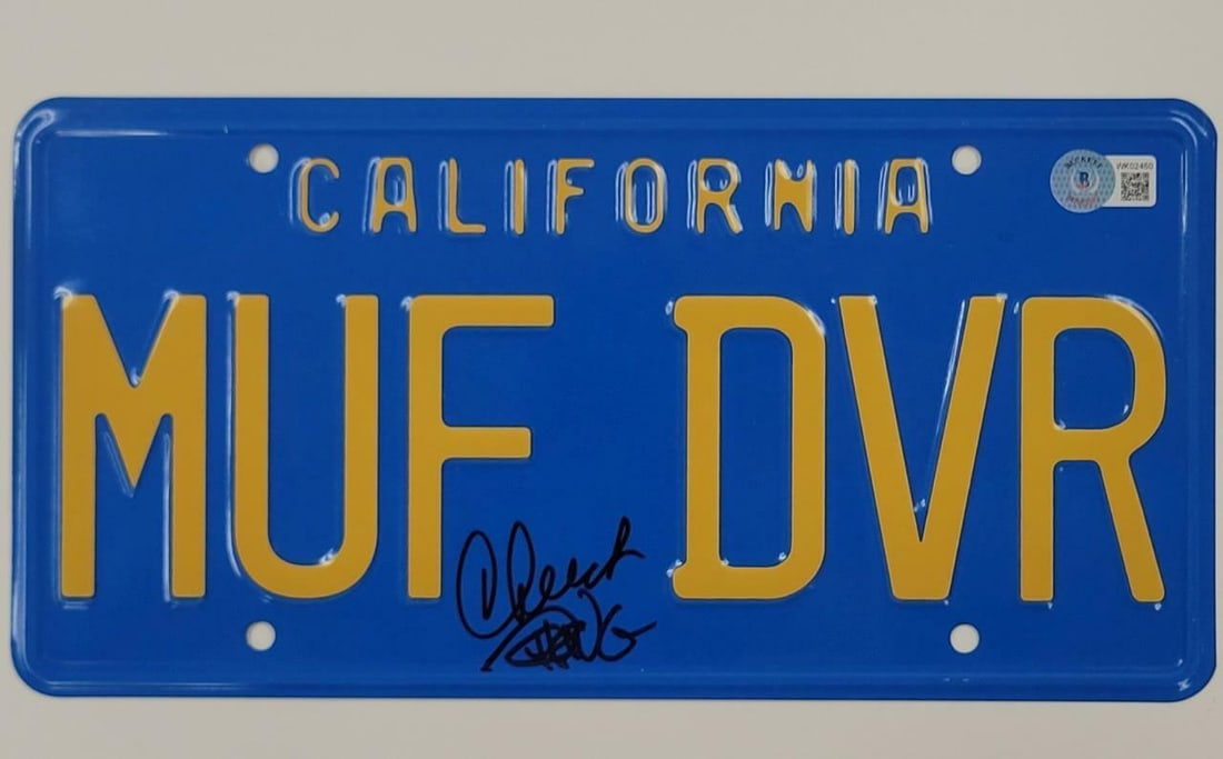 Cheech and Chong signed Up in Smoke MUF DVR License Plate ~ BAS Witness: Cheech and Chong signed Up in Smoke MUF DVR License Plate ~ BAS Witness Industry: Movies Object Type: Photograph Original/Reproduction: Original Autograph Authentication: Beckett Signed: Yes While the