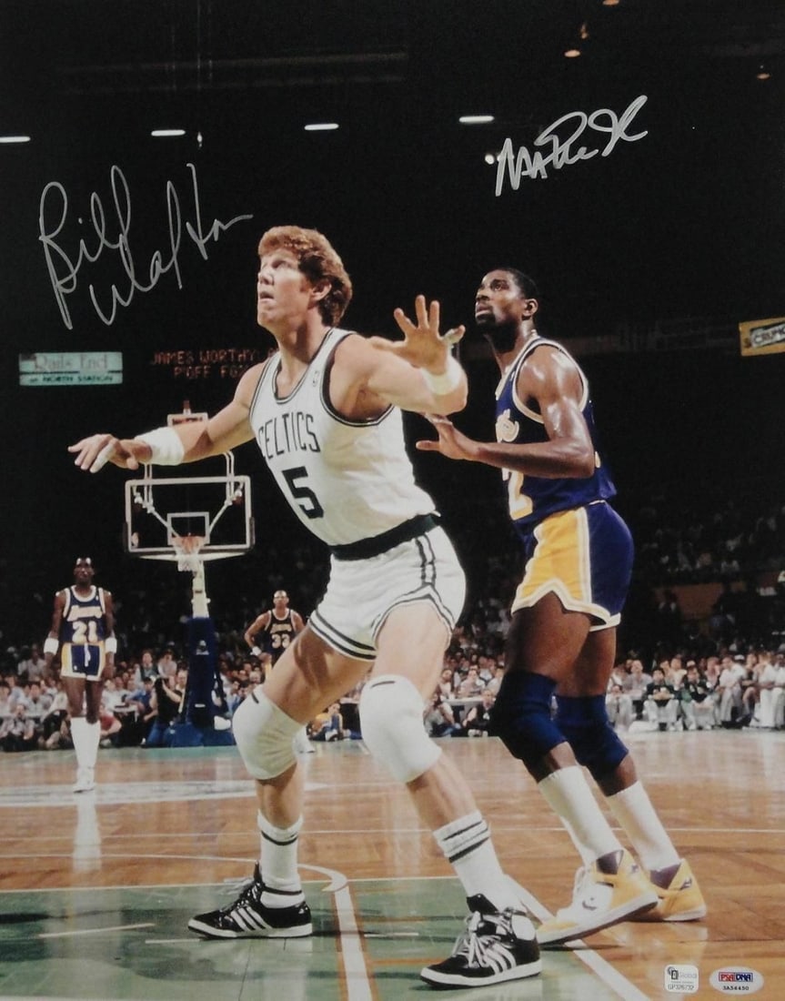 Bill Walton Magic Johnson Autographed 16x20 Basketball Photograph: Bill Walton Magic Johnson Autographed 16x20 Basketball Photograph This original 16x20 photograph features dual hand signatures from basketball legends Bill Walton and Magic Johnson. A must-have for av
