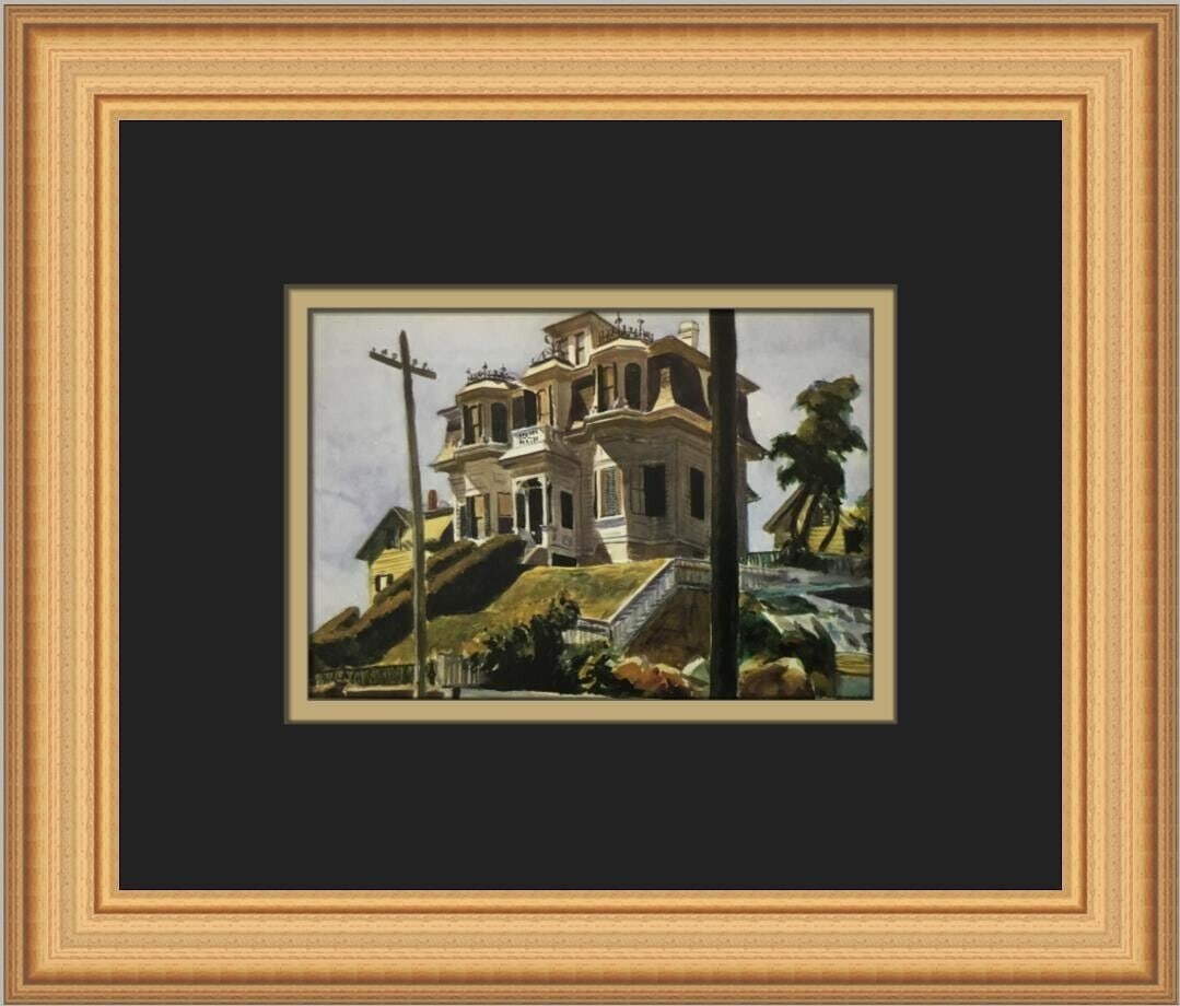 Edward Hopper Haskells House Custom Framed Print 12x11 in: Edward Hopper Haskells House Custom Framed Print 12x11 in This custom framed print features Edward Hopper's artwork titled 'Haskell's House,' produced in 1984. The print is framed in a gold frame with