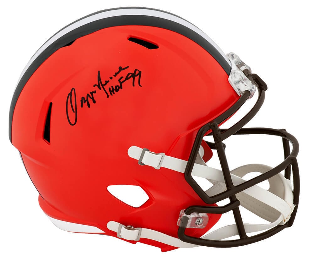 Ozzie Newsome Signed Cleveland Browns Full Size Speed Helmet with Hall of Fame Inscription: Ozzie Newsome Signed Cleveland Browns Full Size Speed Helmet with Hall of Fame Inscription Ozzie Newsome Signed Browns Riddell Full Size Speed Rep Helmet w/HOF99 (SS COA). Sport: Football-NFL. Product