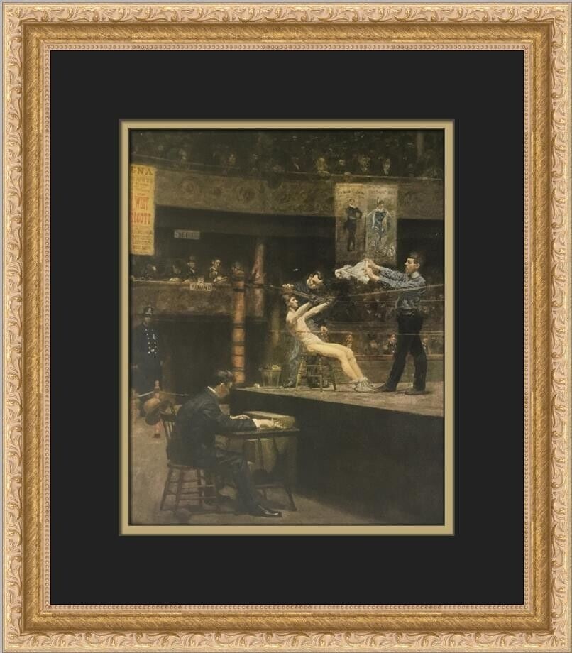 Thomas Eakins Between Rounds Custom Framed Print 16x14in: Thomas Eakins Between Rounds Custom Framed Print 16x14in This custom framed print features Thomas Eakins' artwork titled 'Between Rounds,' created in 1957. The medium-sized piece measures 14 inches in