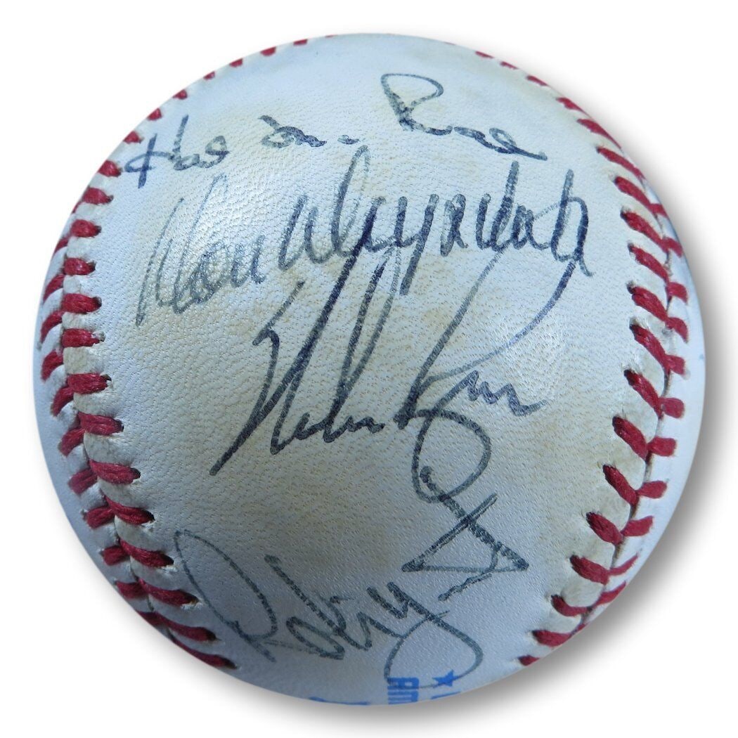 HOF Multi-Signed Baseball Drysdale Ryan Yount Sutton 15 Signatures JSA: HOF Multi-Signed Baseball Drysdale Ryan Yount Sutton 15 Signatures JSA This original multi-signed baseball features autographs from Hall of Famers Don Drysdale, Nolan Ryan, Robin Yount, and Don Sutton
