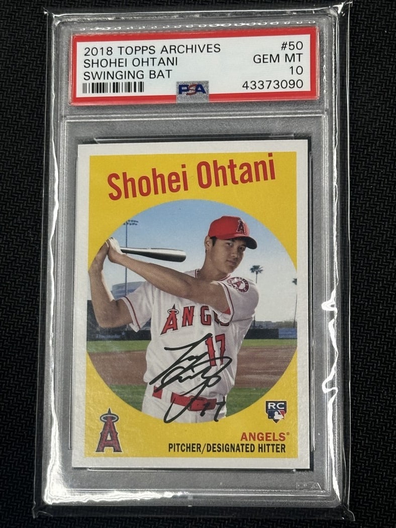 Shohei Ohtani 2018 Topps Archives RC PSA 10 Baseball Angels: Shohei Ohtani 2018 Topps Archives RC PSA 10 Baseball Angels Shohei Ohtani 2018 Topps Archives Swinging Bat RC PSA 10 Angels 090. Sport: baseball. Manufacturer: 2018 Topps Archives. Team: Los Angeles A
