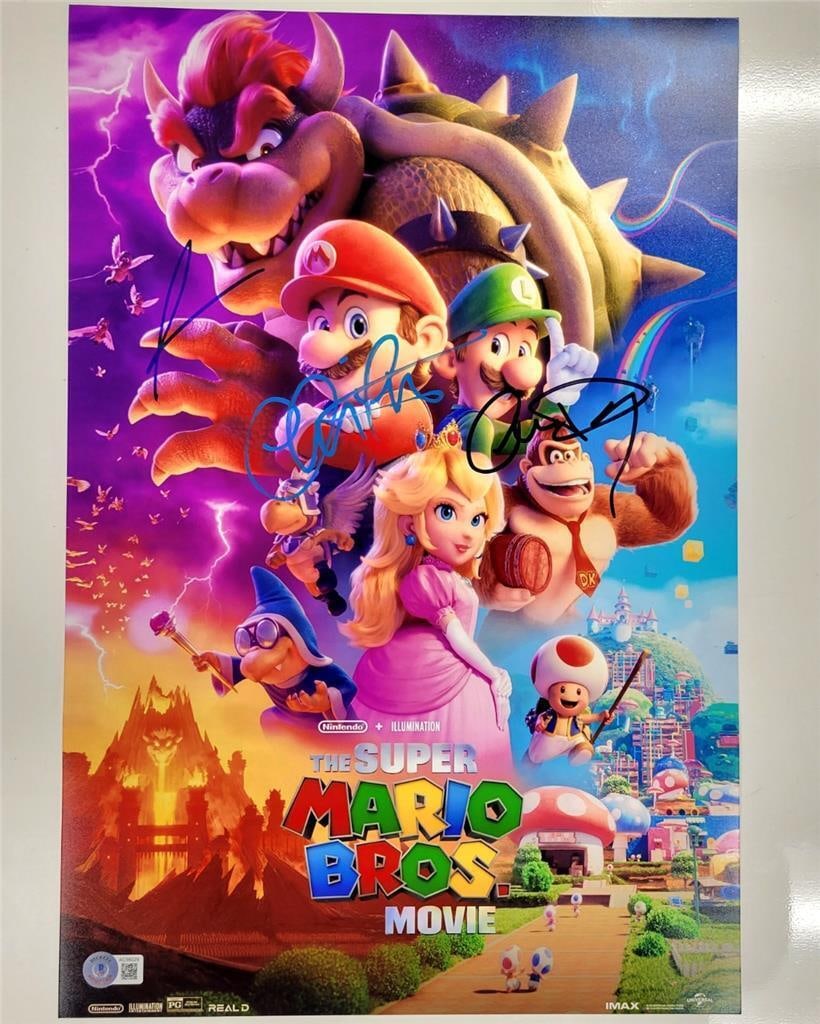 Super Mario Bros cast signed 12x18 photo poster BAS Chris Pratt~Charlie Day~Joy: Super Mario Bros cast signed 12x18 photo poster BAS Chris Pratt~Charlie Day~Joy Industry: Movies Movie: The Super Mario Bros Mobies Signed By: Chris Pratt Signed: Yes Size: 12x18 Autograph Authenticat