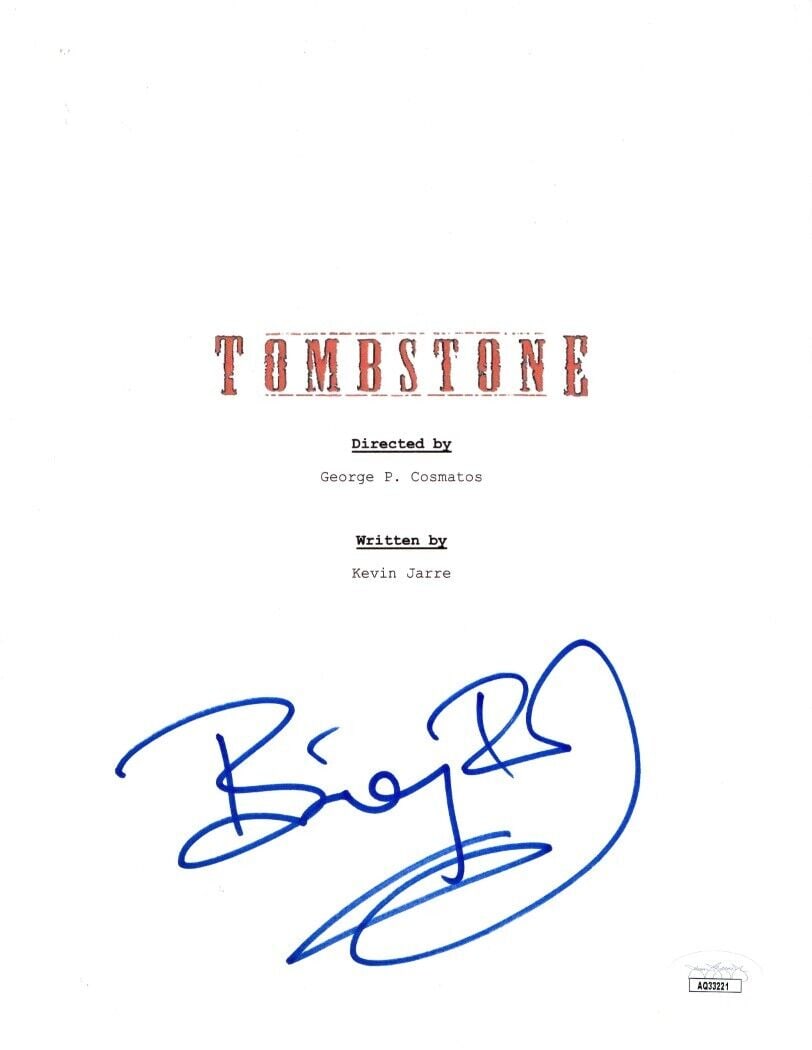 Billy Bob Thornton Signed Script Cover Print Tombstone JSA Authenticated: Billy Bob Thornton Signed Script Cover Print Tombstone JSA Authenticated Billy Bob Thornton signed autographed script cover print from the movie Tombstone, authenticated by James Spence (JSA). This is
