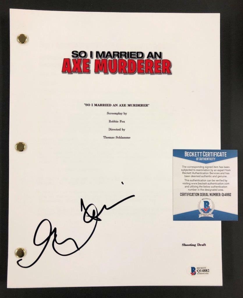 actress Nancy Travis signed So I Married an Axe Murderer movie Script BAS COA: actress Nancy Travis signed So I Married an Axe Murderer movie Script BAS COA Industry: Movies Object Type: Script Original/Reproduction: Original Autograph Authentication: Beckett html While the lot