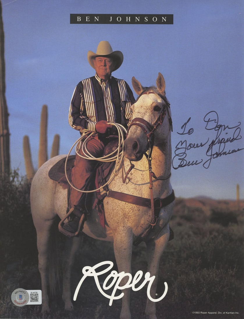 Ben Johnson Signed 8x10 Photograph from The Last Picture Show: Ben Johnson Signed 8x10 Photograph from The Last Picture Show Ben Johnson The Last Picture Show "To Don" Signed 8x10 Photo BAS #BL44728. Industry: Movies. Object Type: Photograph. Original/Reproductio